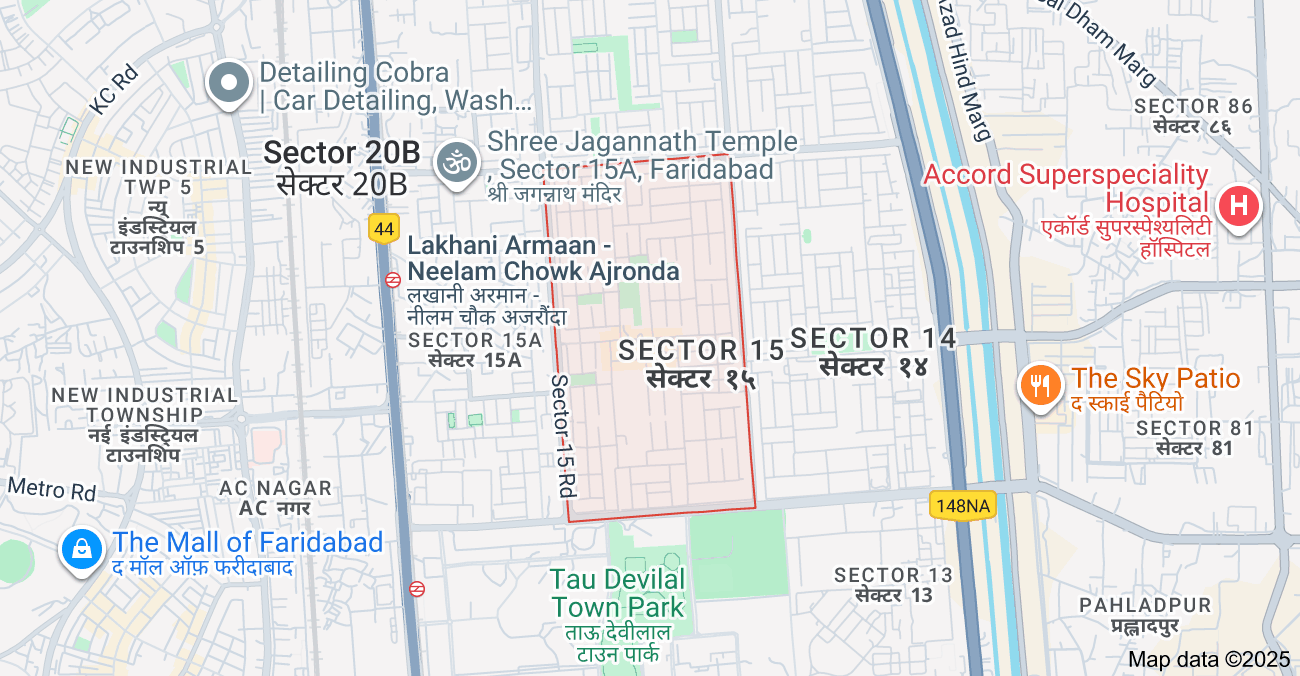 sector 15 faridabad map